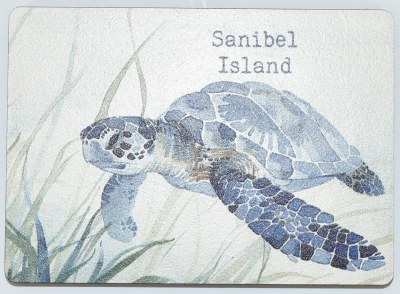 4" "Sanibel Island" Blue Sea Turtle Coastal Magnet