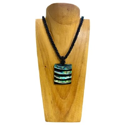 Rectangle Abalone Stripe Necklace