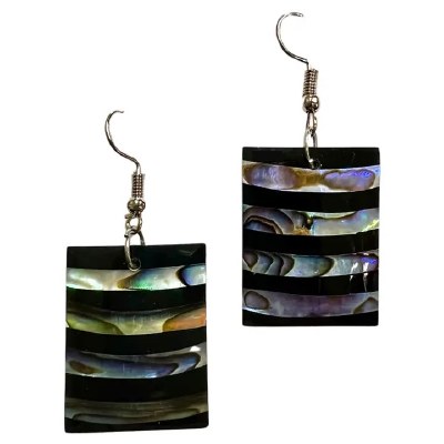 Rectangle Abalone Stripe Earrings
