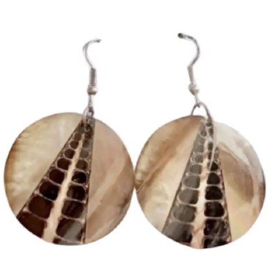 Round Natural Shell Slice Earrings