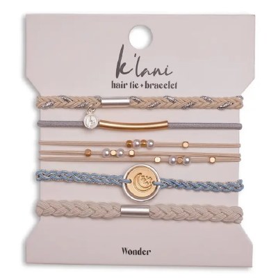 Set of Five Large "Wonder" Moon Hair Tie/Bracelets