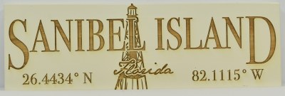4" x 12" Sanibel Island Lighthouse Longitude Latitude Coastal Wall Plaque