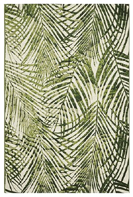 5.3' x 7.6' Green Palm Fronds Indoor/Outdoor Tropical Naples Rug