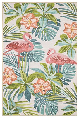 2' x 3' Flamingos Indoor/Outdoor Tropical Fiji Rug
