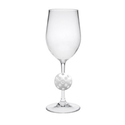 White Pickleball Acrylic Wine Glass