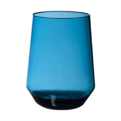 17 Oz Blue Tritan Stemless Wine Glass