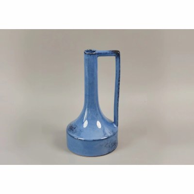 10" Blue Porcelain Long Handle Vase