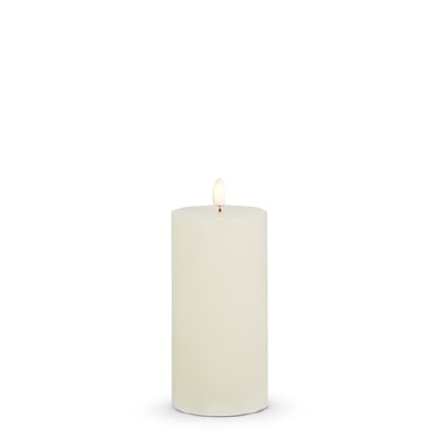 3" x 6" LED Ivory 3D Flame Luminesce Pillar Candle