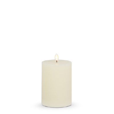 3.5" x 5" LED Ivory 3D Flame Luminesce Pillar Candle