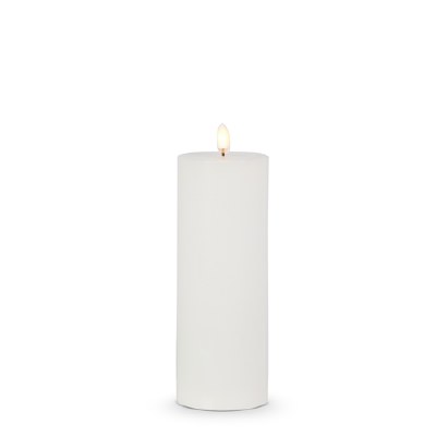3" x 8" LED White 3D Flame Luminesce Pillar Candle