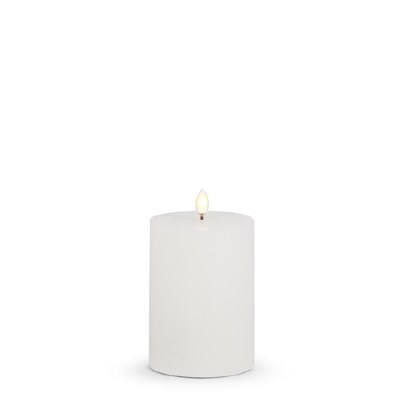 3.5" x 5" LED White 3D Flame Luminesce Pillar Candle