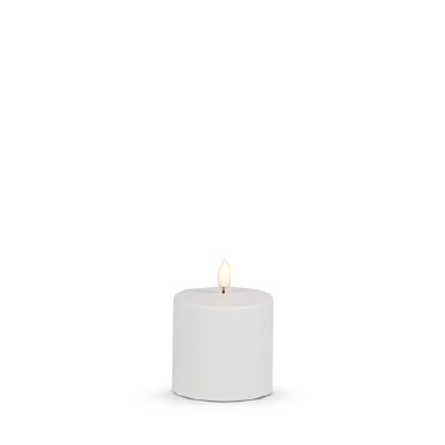 3" x 3" LED White Indoor/Outdoor 3D Flame Luminesce Pillar Candle