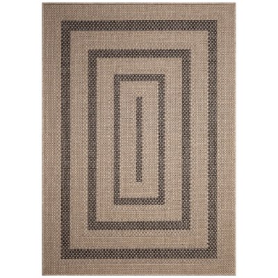 5.3' x 7.3' Taupe Multi Border Monaco Rug