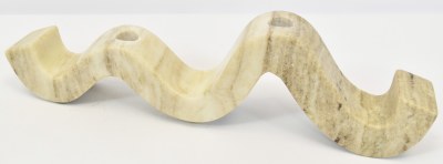 16" Taupe Marble Curved Taper Candle Holder