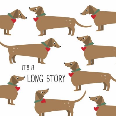 5" Square "It's a Long Story" Dachshund Beverage Napkins