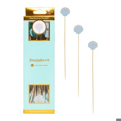 Pack of 30 6" Multipastel Scallop Shell Picks