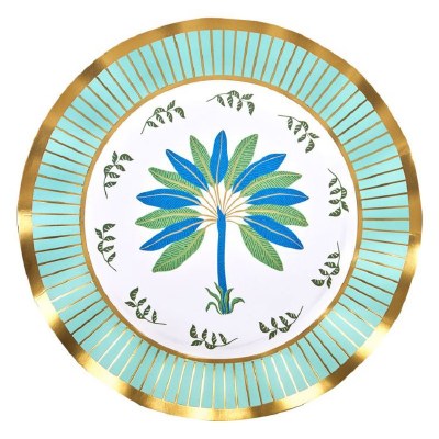Pack of 8 11" Round Palm Tree Paper Plates