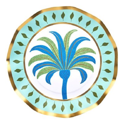 Pack of 8 8" Round Palm Tree Paper Plates