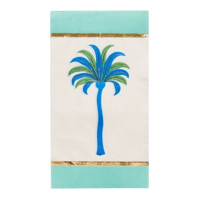 Blue and Green Palm Tree Guest Towels