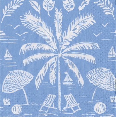 6.5" Square Ocean Palms and Parasols Lunch Napkins