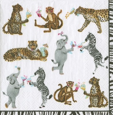 5" Square Cocktails Gone Wild Beverage Napkins