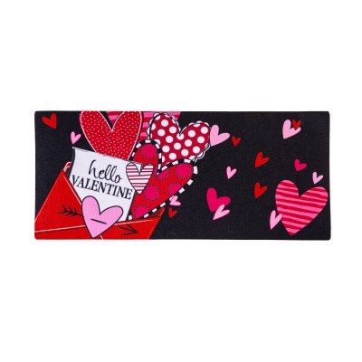 10" x 22" "Hello Valentine" Envelope Valentine's Day Sassafras Doormat Insert