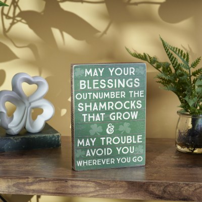 7" x 5" "May Your Blessings Outnumber The Shamrocks That Grow..."  St. Patrick's Day Plaque