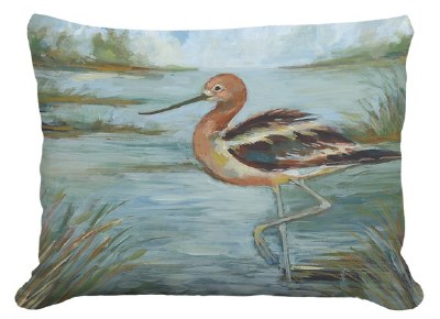 19" x 24" Avocet in Water Decorative Indoor/Outdoor Coastal Pillow