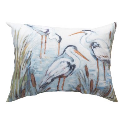 13" x 18" Three Herons Decorative Indoor/Outdoor Coastal Pillow