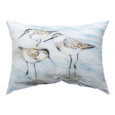 13" x 18" Coastal Shores Sandpipers Decorative Indoor/Outdoor Coastal Pillow