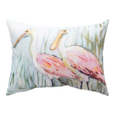 13" x 18" Spoonbills Decorative Indoor/Outdoor Coastal Pillow