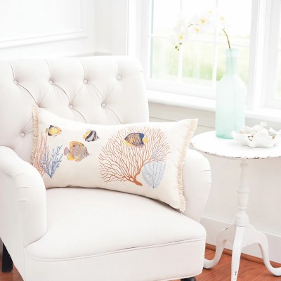 14" x 26" Coral Reef Decorative Coastal Pillow
