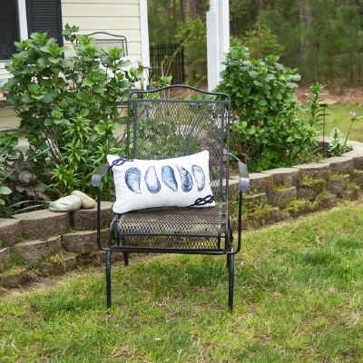 12" x 21" Two Blue Mussels Decorative Coastal Indoor/Outdoor Lumbar Pillow