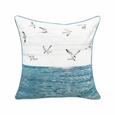 20" Sq Terns and Reflections Decorative Coastal Indoor/Outdoor Pillow