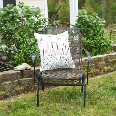 20" Sq Dragonflies in the Wetland Decorative Coastal Indoor/Outdoor Pillow