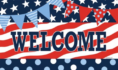 18" x 30" Patriotic Pattern "Welcome" Doormat