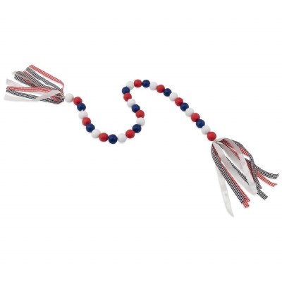 36" Red, White, and Blue Bead Table Garland