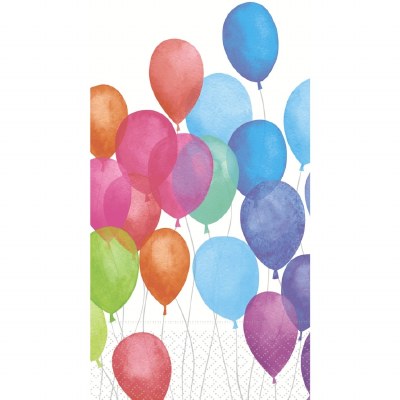 8.5" x 4.5" Multicolor Balloons Guest Towels