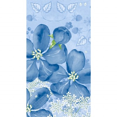 8.5" x 4.5" Blue Tender Flowers Guest Towels