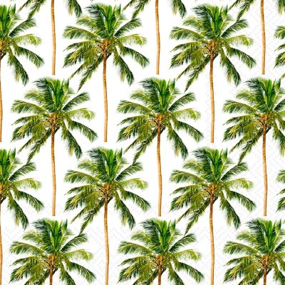 5" Sq Palm Trees Beverage Napkins