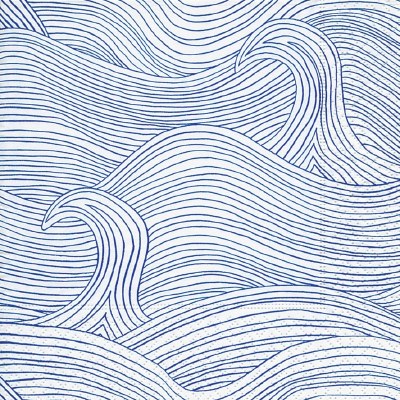 6.5" Sq Blue Wind and Waves Lunch Napkins