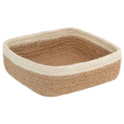 7" Sq  Natural Jute Beverage Napkin Holder