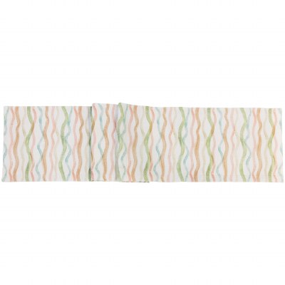 13" x 72" Multipastel Wavy Lines Table Runner