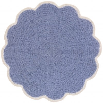 15" Round Light Blue Jute Placemat