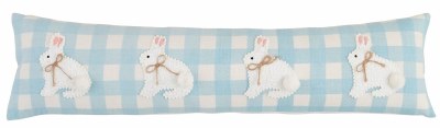 7" x 30" Blue Bunnies Decorative Easter Pillow by Mud Pie