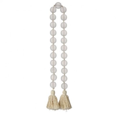 36" White Frosted Glass Beads Table Garland