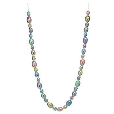 72" Multipastel and Silver Faux Egg Garland