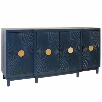 72" Dark Blue Four Door Credenza