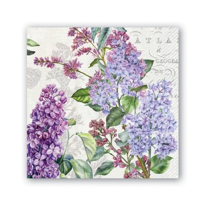 5" Square French Lilacs Beverage Napkins