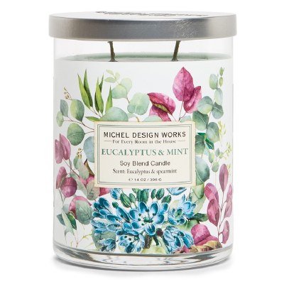 14 Oz Eucalyptus and Mint Fragrance Glass Candle Jar